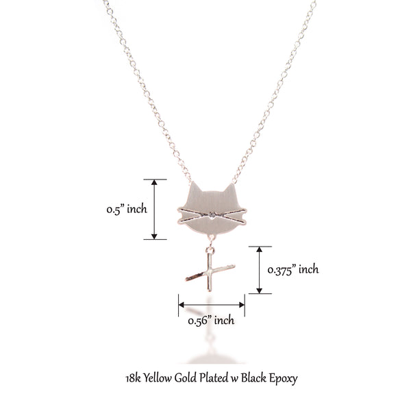 Cat Face/Paw with Personalized, Initial Letter Necklace