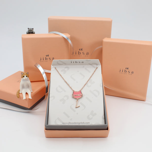 Personalized Initial Letter Necklace - Rose Gold & Pink